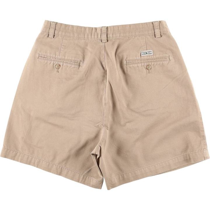 Ralph Lauren Polo Ralph Lauren Two-pleat Chino Shorts, Men's Size W31 cotton Beige type Vintage Second Hand