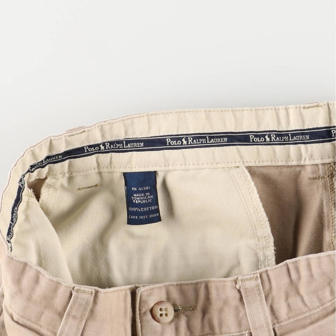 Ralph Lauren Polo Ralph Lauren Two-pleat Chino Shorts, Men's Size W31 cotton Beige type Vintage Second Hand