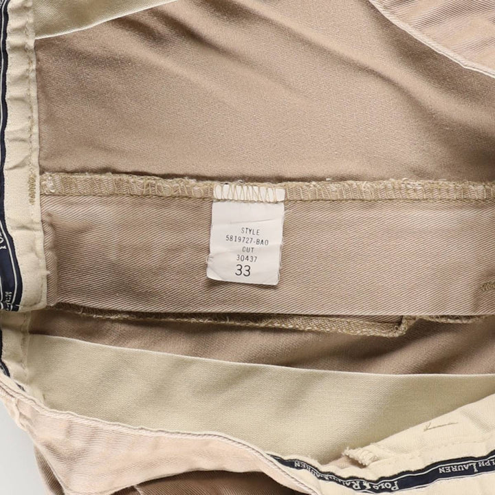 Ralph Lauren Polo Ralph Lauren Two-pleat Chino Shorts, Men's Size W31 cotton Beige type Vintage Second Hand
