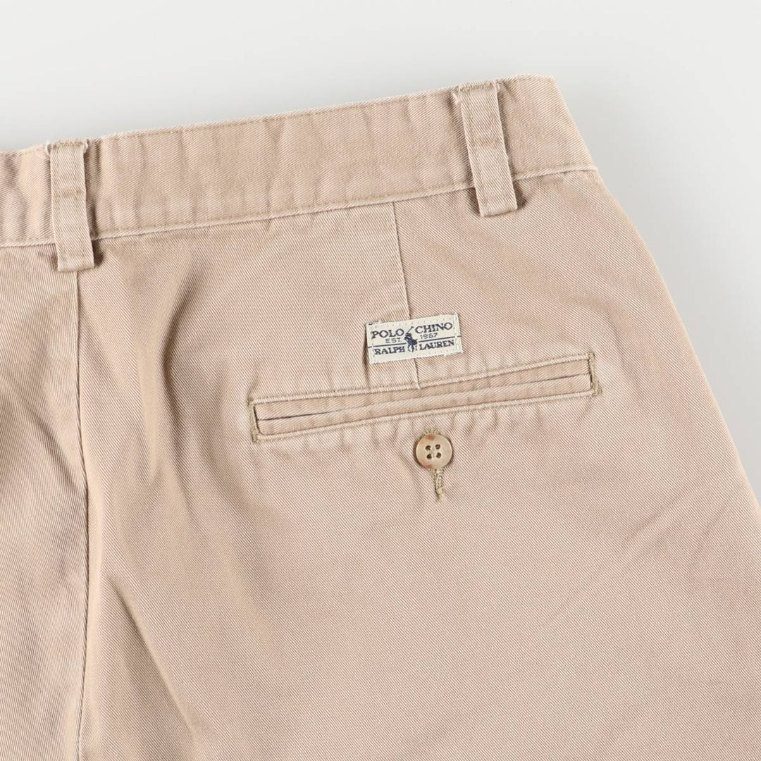 Ralph Lauren Polo Ralph Lauren Two-pleat Chino Shorts, Men's Size W31 cotton Beige type Vintage Second Hand