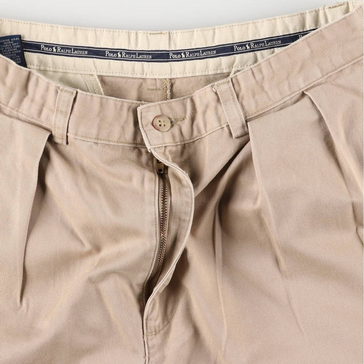 Ralph Lauren Polo Ralph Lauren Two-pleat Chino Shorts, Men's Size W31 cotton Beige type Vintage Second Hand