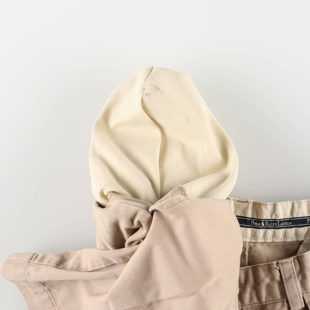 Ralph Lauren Polo Ralph Lauren Two-pleat Chino Shorts, Men's Size W31 cotton Beige type Vintage Second Hand