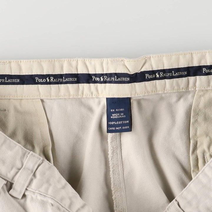 Ralph Lauren Polo Ralph Lauren Two-pleat Chino Shorts, Men's Size W36 cotton pale white type Vintage Second Hand