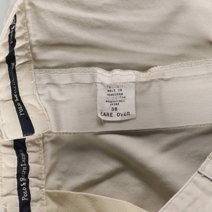 Ralph Lauren Polo Ralph Lauren Two-pleat Chino Shorts, Men's Size W36 cotton pale white type Vintage Second Hand
