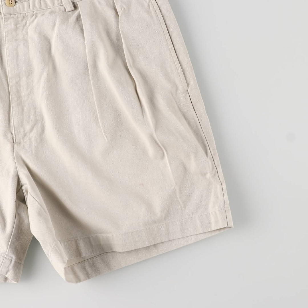 Ralph Lauren Polo Ralph Lauren Two-pleat Chino Shorts, Men's Size W36 cotton pale white type Vintage Second Hand
