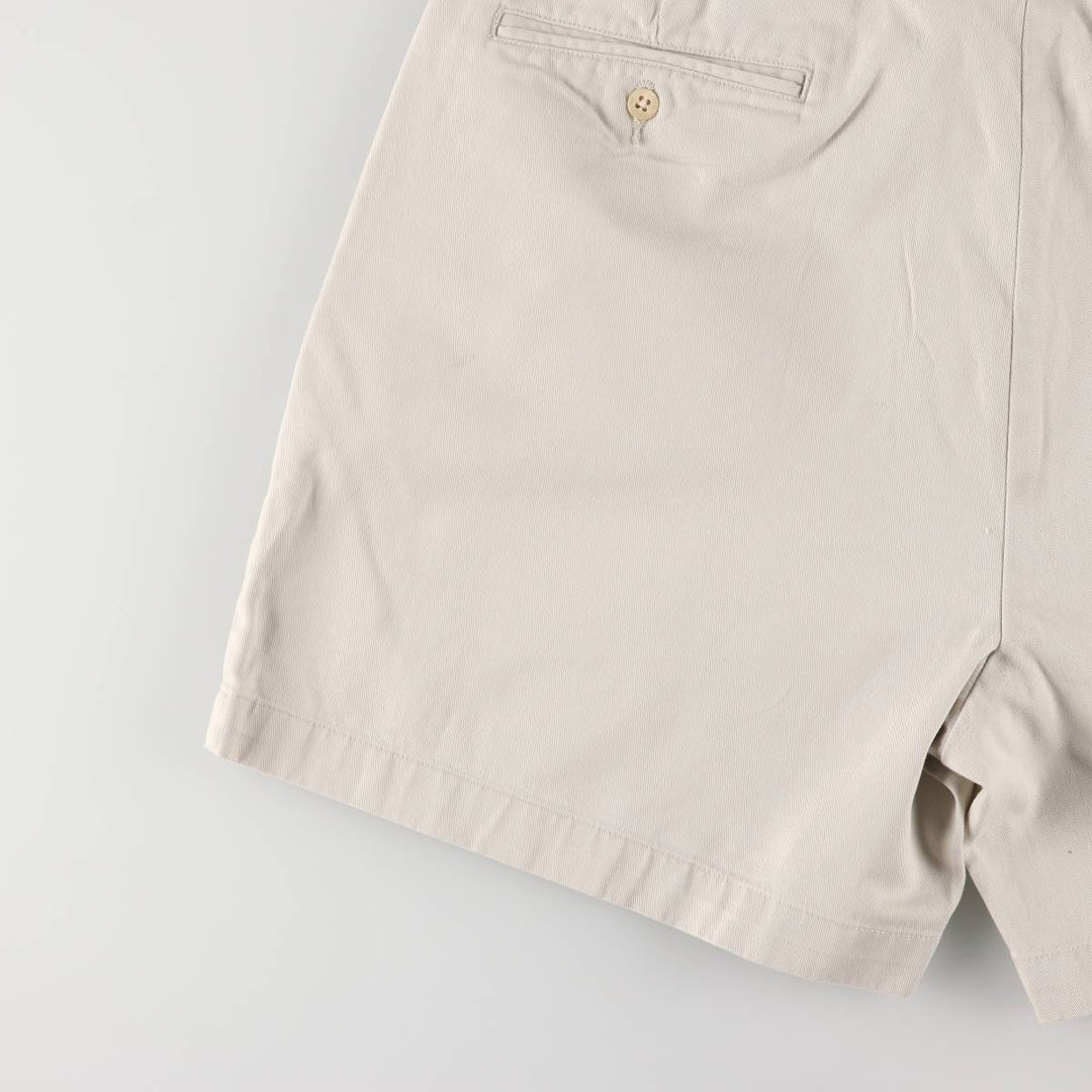 Ralph Lauren Polo Ralph Lauren Two-pleat Chino Shorts, Men's Size W36 cotton pale white type Vintage Second Hand
