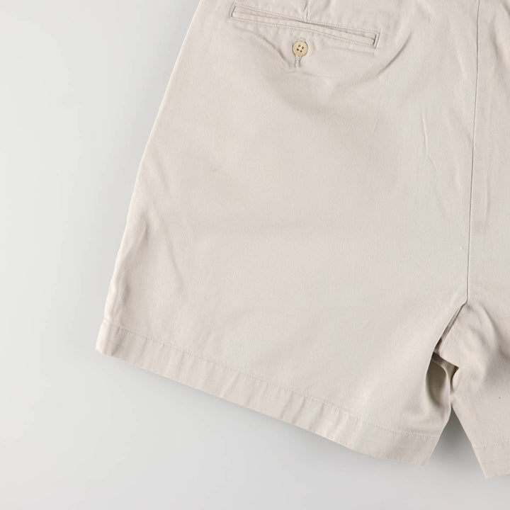 Ralph Lauren Polo Ralph Lauren Two-pleat Chino Shorts, Men's Size W36 cotton pale white type Vintage Second Hand