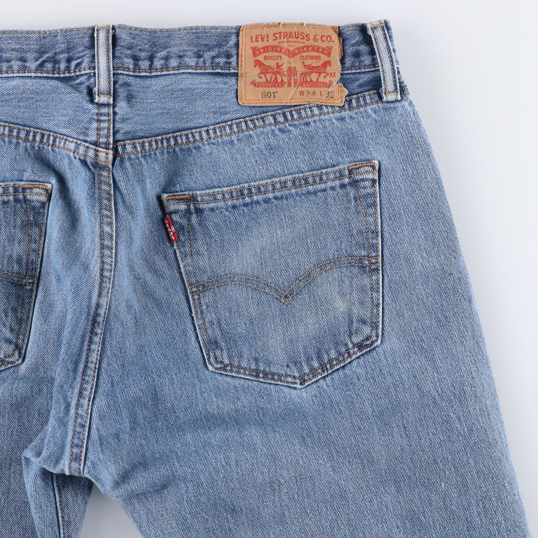 Levi's 501 straight denim pants for men, size W35 cotton blue type Vintage Second Hand