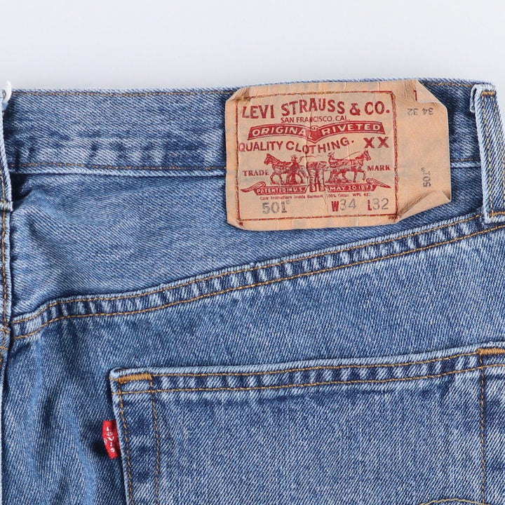 Levi's 501 straight denim pants for men, size W35 cotton blue type Vintage Second Hand