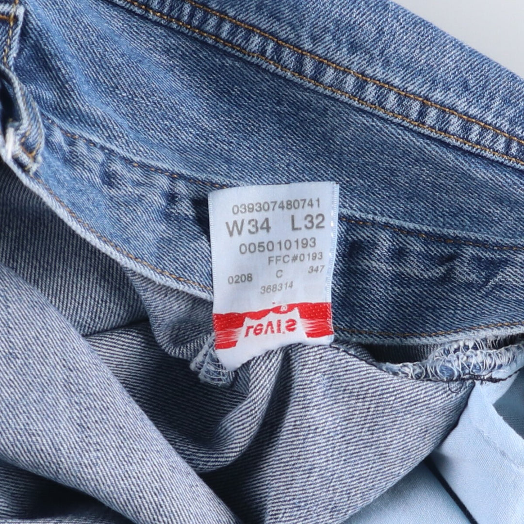 Levi's 501 straight denim pants for men, size W35 cotton blue type Vintage Second Hand