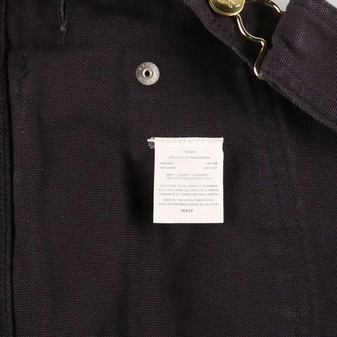 Dickies Duck Overalls Men's Size W39 cotton black type Vintage Second Hand