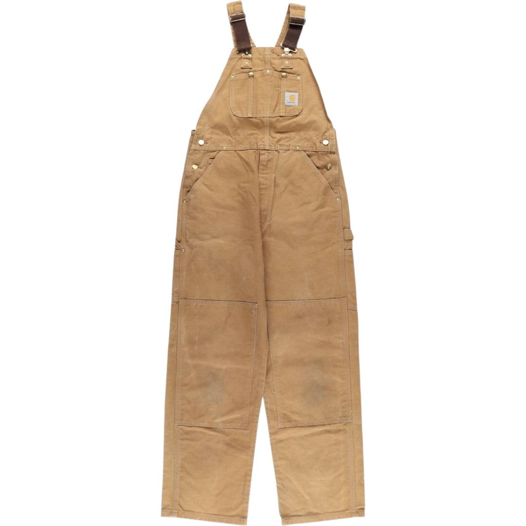 2000'S Carhartt Double Knee Duck Overalls, Made in Mexico, Men's Size W35 cotton brown type Vintage Second Hand