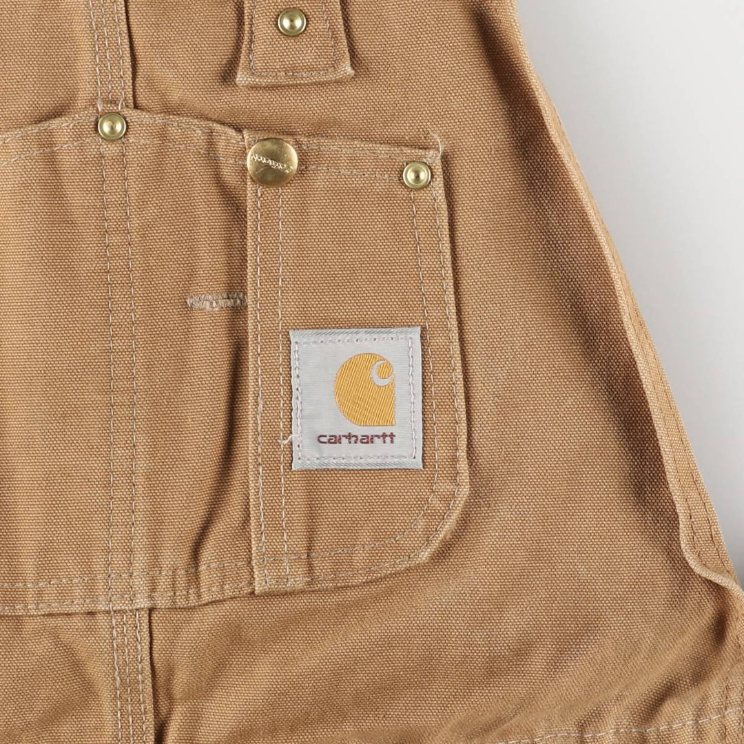 2000'S Carhartt Double Knee Duck Overalls, Made in Mexico, Men's Size W35 cotton brown type Vintage Second Hand