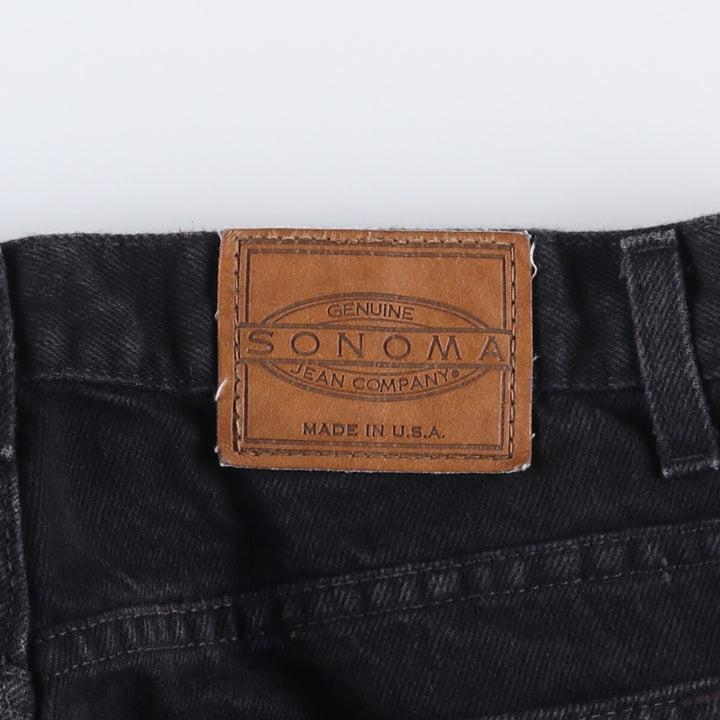 90'S SONOMA Black Denim Tapered Denim Pants, Made in USA, Men's, Size W32, Vintage cotton black type Vintage Second Hand