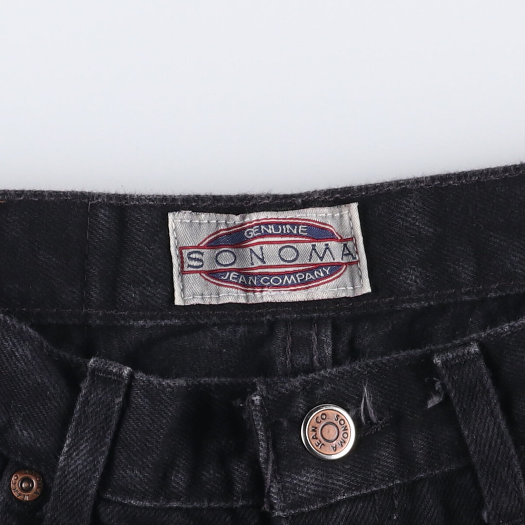 90'S SONOMA Black Denim Tapered Denim Pants, Made in USA, Men's, Size W32, Vintage cotton black type Vintage Second Hand