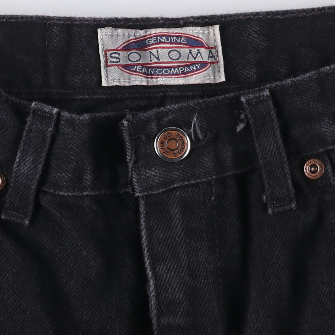 90'S SONOMA Black Denim Tapered Denim Pants, Made in USA, Men's, Size W32, Vintage cotton black type Vintage Second Hand