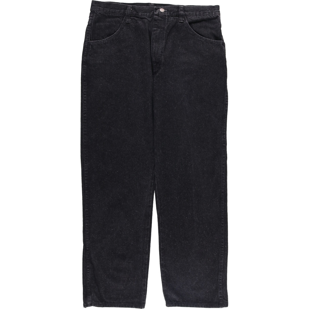 Rustler Black Denim Straight Denim Pants for Men, W35 equivalent cotton black type Vintage Second Hand