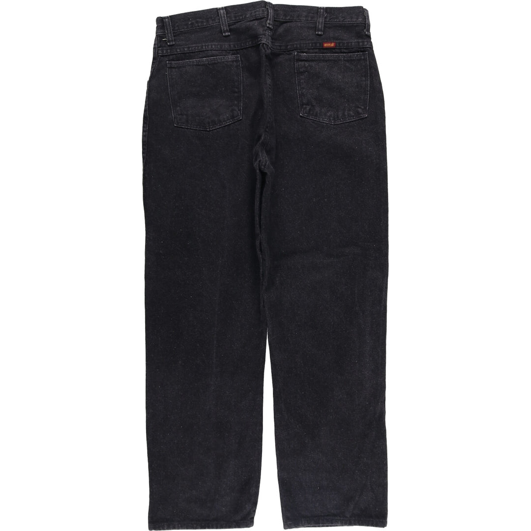 Rustler Black Denim Straight Denim Pants for Men, W35 equivalent cotton black type Vintage Second Hand