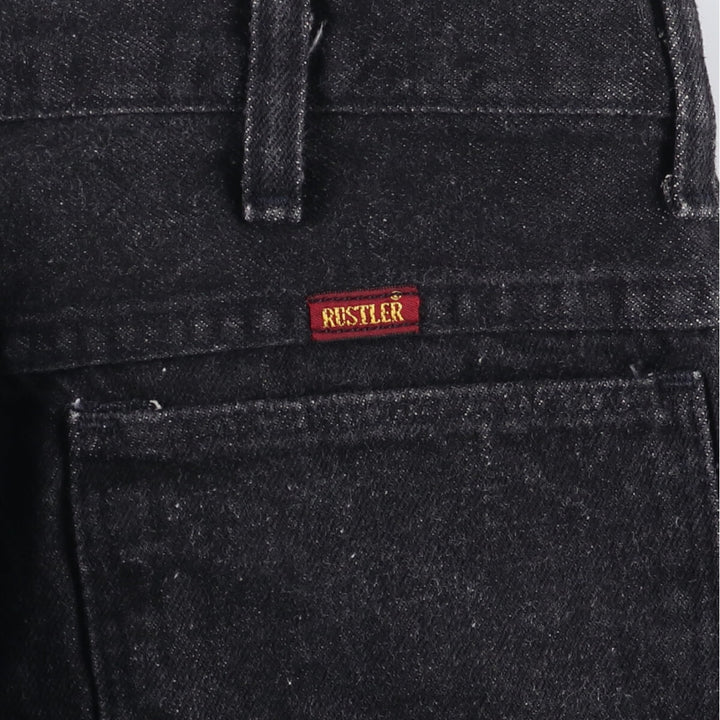 Rustler Black Denim Straight Denim Pants for Men, W35 equivalent cotton black type Vintage Second Hand