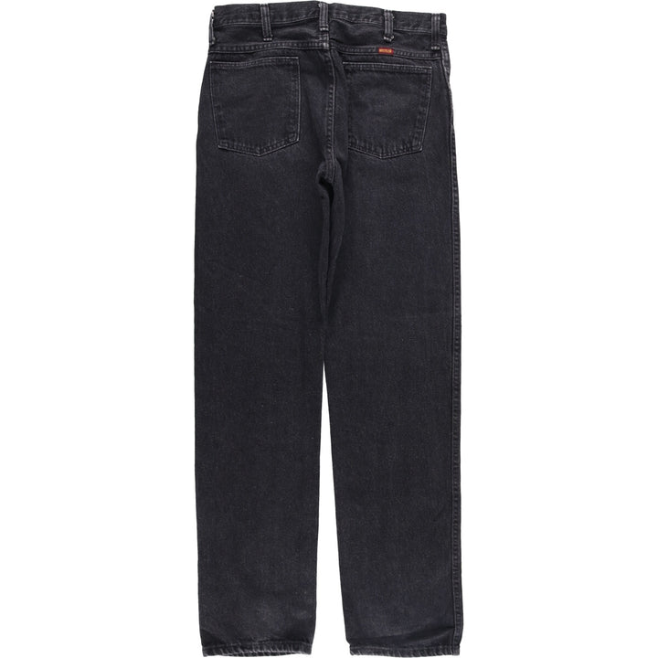 90'S Rustler Black Denim Straight Leg Denim Pants, Made in USA, Men's, Vintage, Size W31 cotton black type Vintage Second Hand