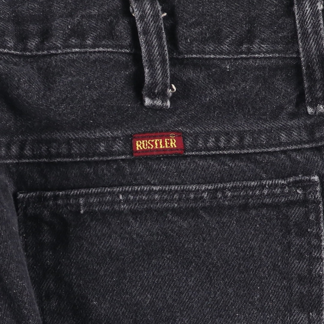 90'S Rustler Black Denim Straight Leg Denim Pants, Made in USA, Men's, Vintage, Size W31 cotton black type Vintage Second Hand