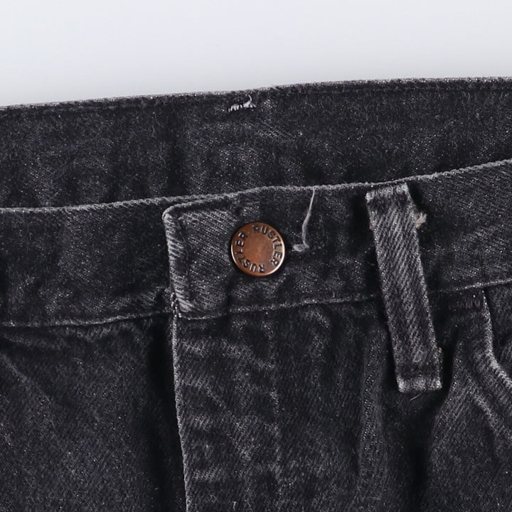 90'S Rustler Black Denim Straight Leg Denim Pants, Made in USA, Men's, Vintage, Size W31 cotton black type Vintage Second Hand