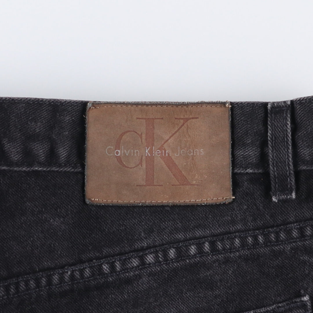 90'S Calvin Klein Jeans Black Denim Tapered Denim Pants, Made in Canada, Men's, Size W33, Vintage cotton black type Vintage Second Hand