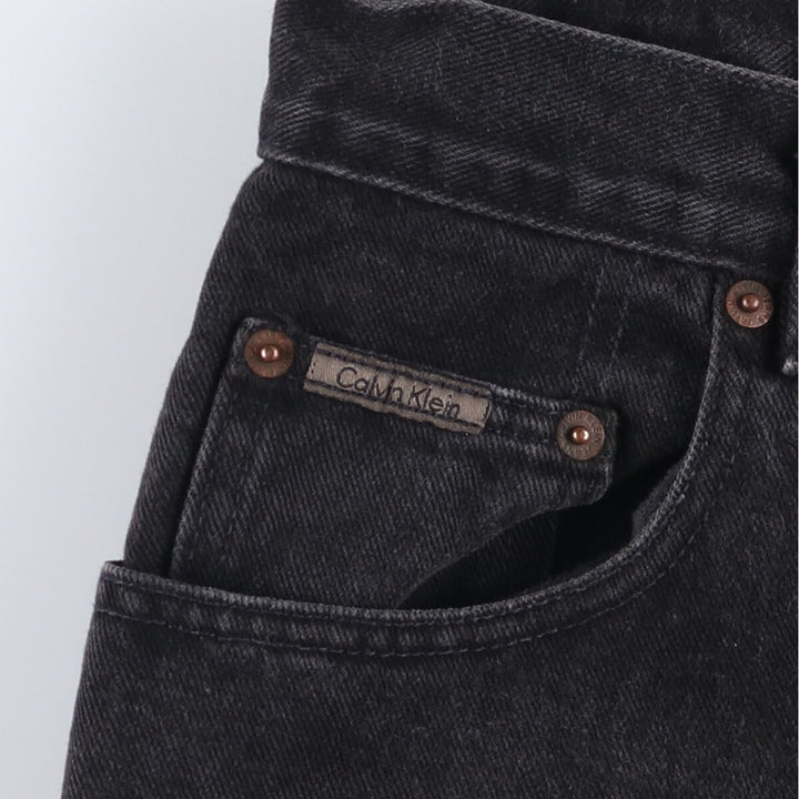90'S Calvin Klein Jeans Black Denim Tapered Denim Pants, Made in Canada, Men's, Size W33, Vintage cotton black type Vintage Second Hand