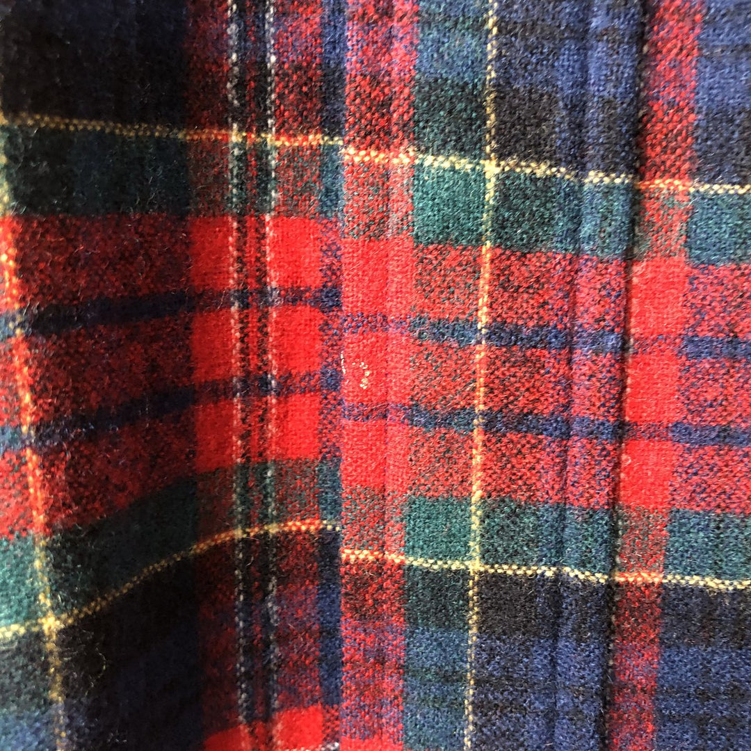 Vintage 70'S Pendleton Check Pattern Wool Shirt Made in USA Men's L wool red type Vintage Second Hand