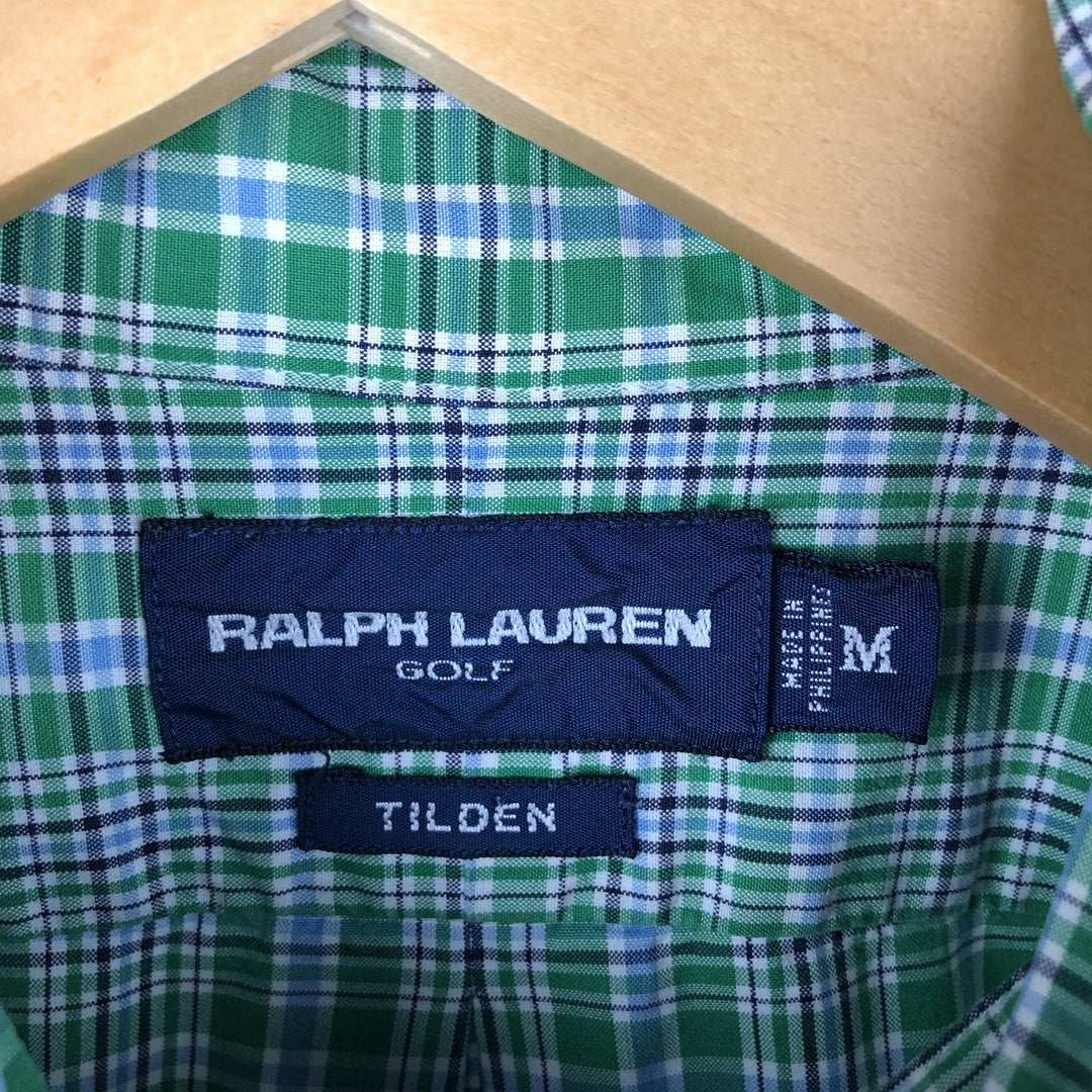 Ralph Lauren RALPH LAUREN GOLF TILDEN short sleeve button down check shirt men's M equivalent cotton green type Vintage Second Hand