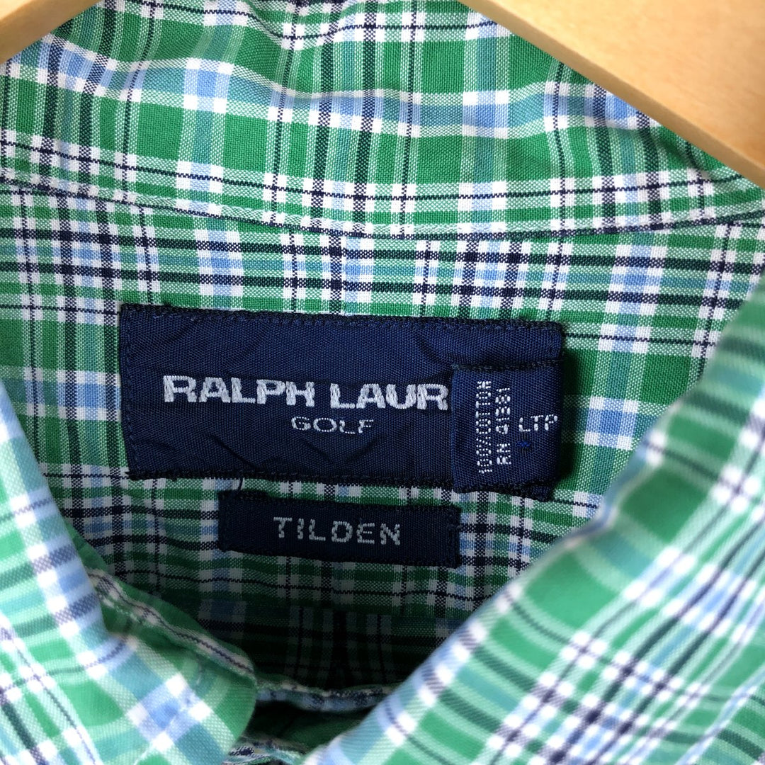 Ralph Lauren RALPH LAUREN GOLF TILDEN short sleeve button down check shirt men's M equivalent cotton green type Vintage Second Hand