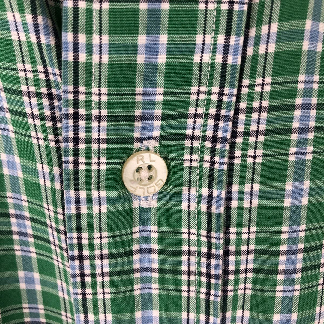 Ralph Lauren RALPH LAUREN GOLF TILDEN short sleeve button down check shirt men's M equivalent cotton green type Vintage Second Hand