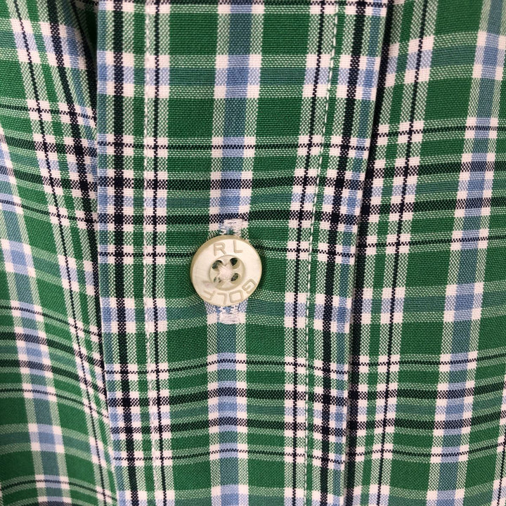 Ralph Lauren RALPH LAUREN GOLF TILDEN short sleeve button down check shirt men's M equivalent cotton green type Vintage Second Hand