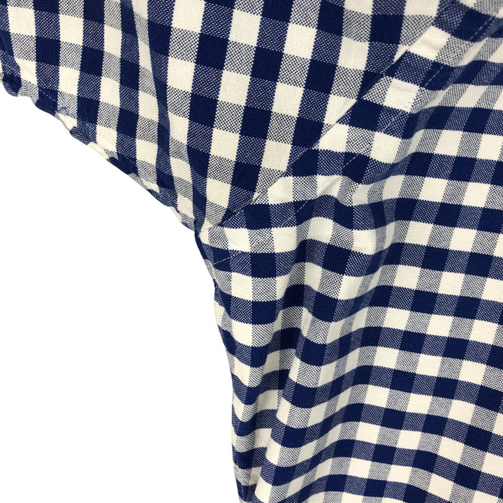 Ralph Lauren Classic Fit Gingham Check Short Sleeve Button Down Check Shirt Men's Size L cotton blue type Vintage Second Hand