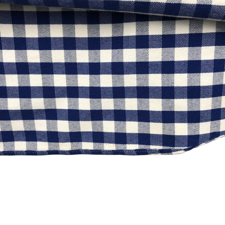 Ralph Lauren Classic Fit Gingham Check Short Sleeve Button Down Check Shirt Men's Size L cotton blue type Vintage Second Hand