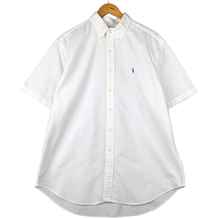 Ralph Lauren Classic Fit short sleeve button down shirt, men's size XL cotton white type Vintage Second Hand