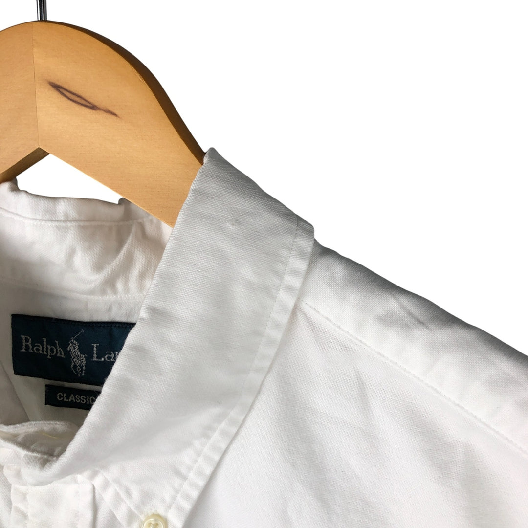 Ralph Lauren Classic Fit short sleeve button down shirt, men's size XL cotton white type Vintage Second Hand