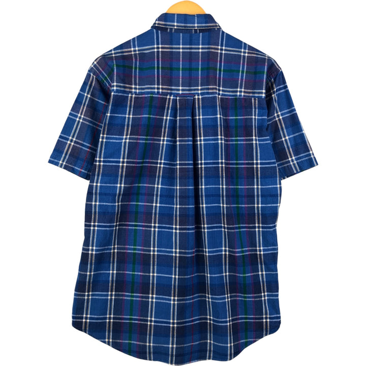 80'S Ralph Lauren CHAPS short sleeve button down check shirt men's size M vintage cotton blue type Vintage Second Hand