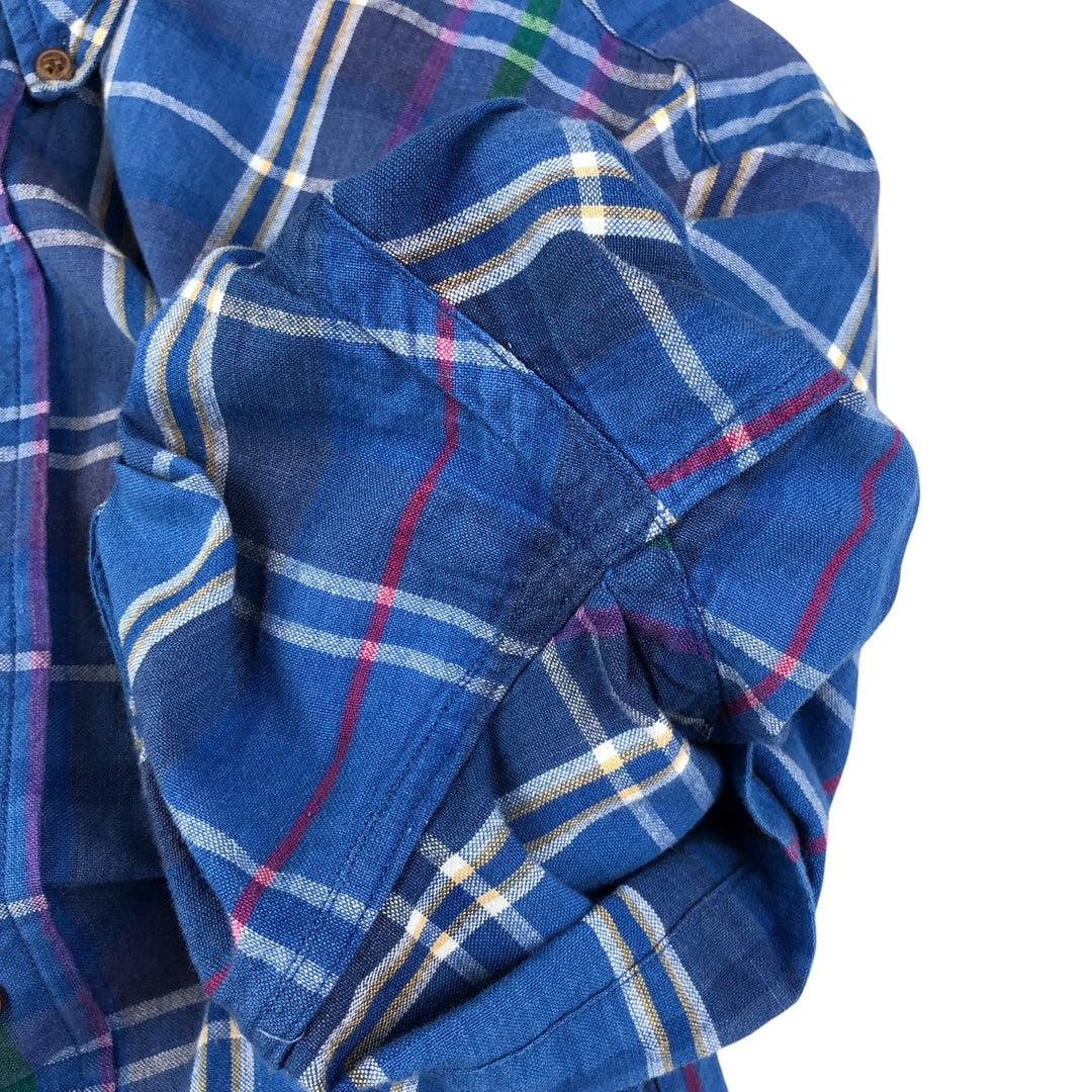 80'S Ralph Lauren CHAPS short sleeve button down check shirt men's size M vintage cotton blue type Vintage Second Hand