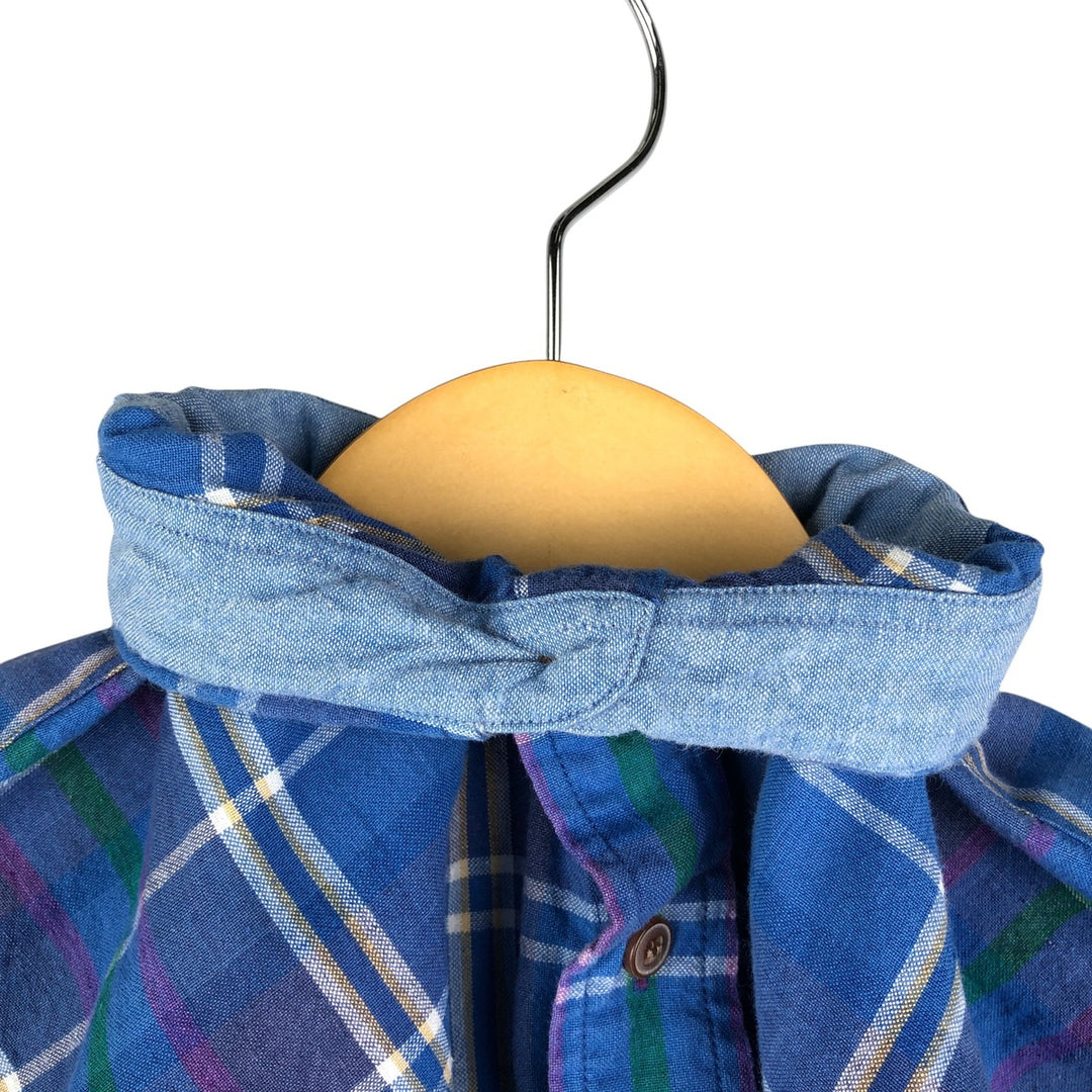 80'S Ralph Lauren CHAPS short sleeve button down check shirt men's size M vintage cotton blue type Vintage Second Hand