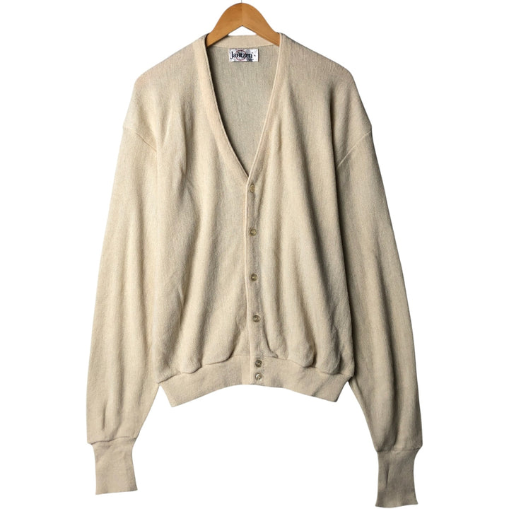 Vintage 80s-90'S Jantzen knit cardigan, made in the USA, men's size XL unclear ivory Vintage Second Hand