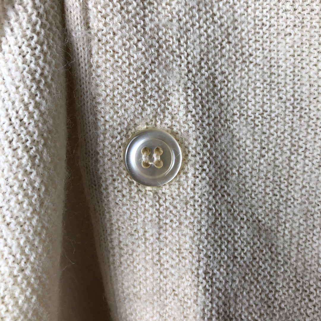 Vintage 80s-90'S Jantzen knit cardigan, made in the USA, men's size XL unclear ivory Vintage Second Hand