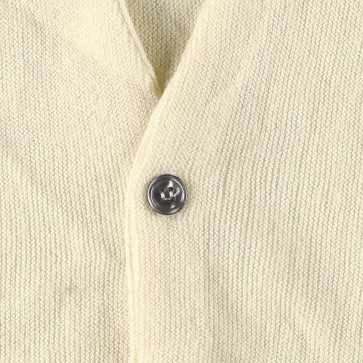 Vintage 90'S STEEPLECHASE acrylic knit cardigan, made in the USA, size L, men's Oron Acrylic yellow type Vintage Second Hand