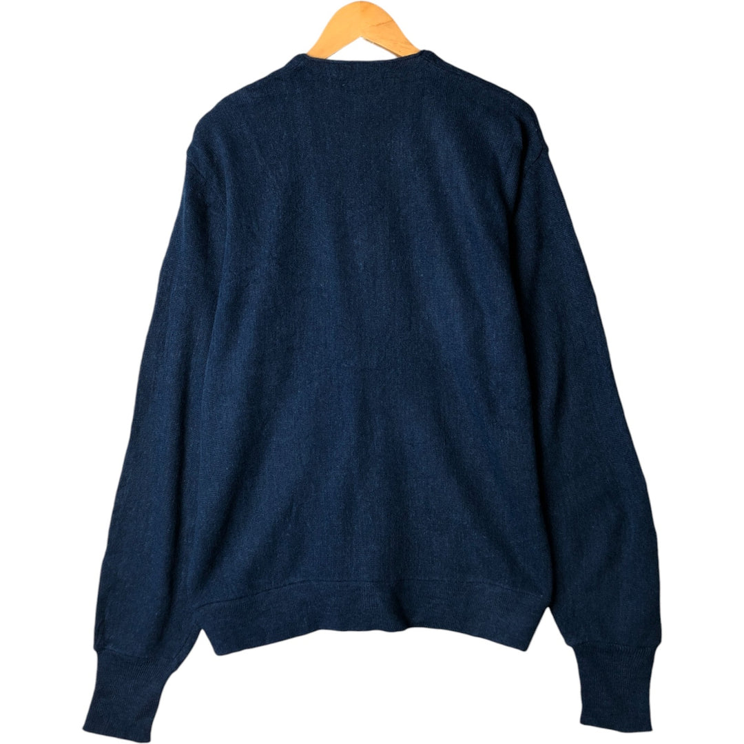 Vintage 90'S Jantzen knit cardigan, made in the USA, size L, men's unclear navy blue type Vintage Second Hand