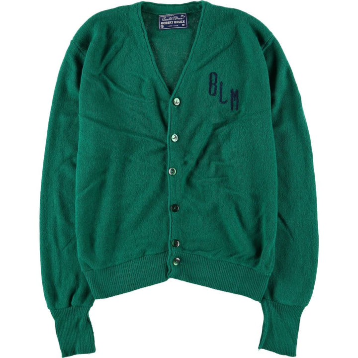 Vintage 1980'S Arnold Palmer knit cardigan, made in the USA, size M, men's unclear green type Vintage Second Hand