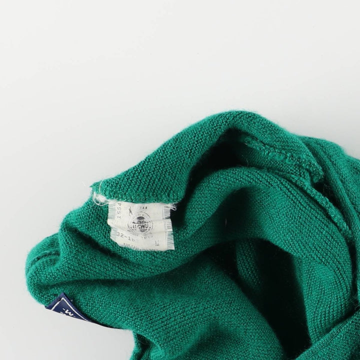 Vintage 1980'S Arnold Palmer knit cardigan, made in the USA, size M, men's unclear green type Vintage Second Hand