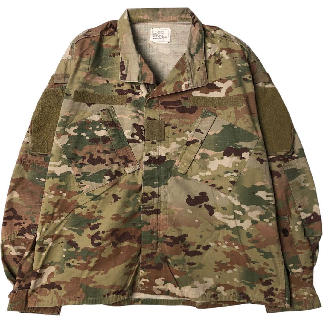 Authentic US military camouflage pattern Multicam camo ripstop military combat jacket, made in USA, size LARGE-SHORT, equivalent to men's L cotton Beige type Vintage Second Hand