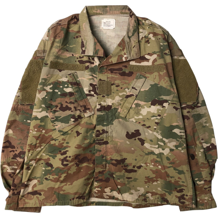 Authentic US military camouflage pattern Multicam camo ripstop military combat jacket, made in USA, size LARGE-SHORT, equivalent to men's L cotton Beige type Vintage Second Hand