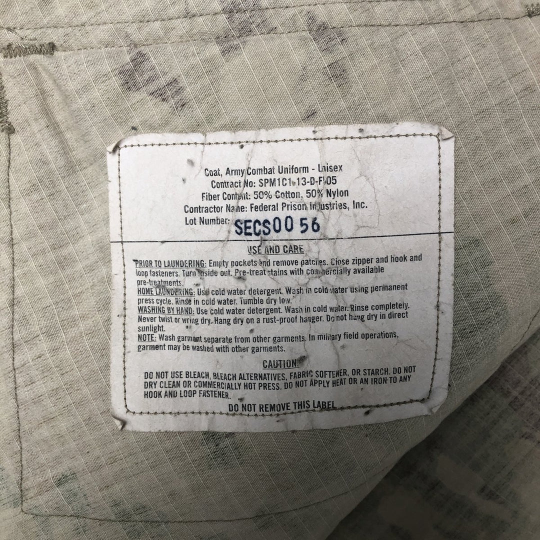 Authentic US military camouflage pattern Multicam camo ripstop military combat jacket, made in USA, size LARGE-SHORT, equivalent to men's L cotton Beige type Vintage Second Hand