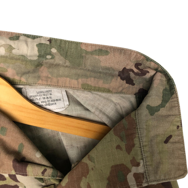 Authentic US military camouflage pattern Multicam camo ripstop military combat jacket, made in USA, size LARGE-SHORT, equivalent to men's L cotton Beige type Vintage Second Hand